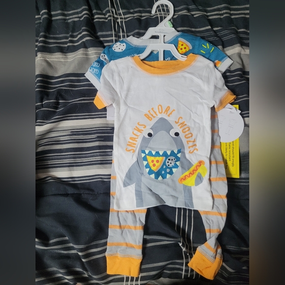 Koala Kids Other - Kids Shark Print One Piece - White and Orange
